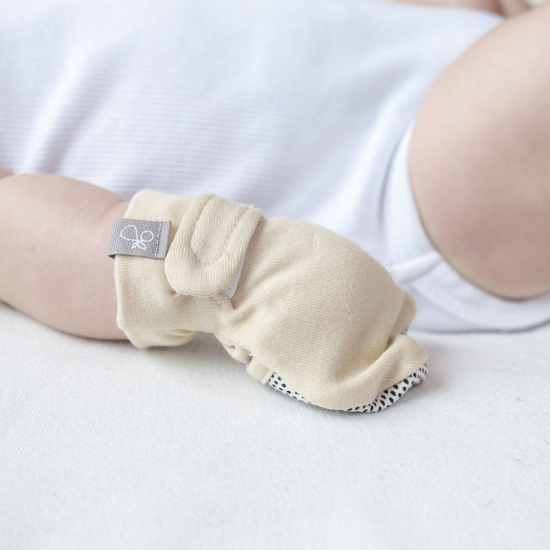 Goumikids 0-3M Organic Baby Footie Pajamas & No Scratch Infant Mittens (2 Pairs)