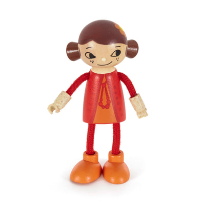Hape Modern Family of 5 Wooden Bendable Doll Set for Kids Ages 3 Years and Up