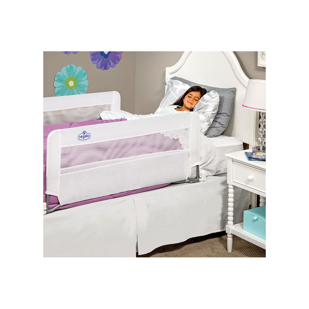 Regalo 2250 43-Inch Swing Down Double-Sided Bed Rail with Mesh Wall, White(Used) - VMInnovations