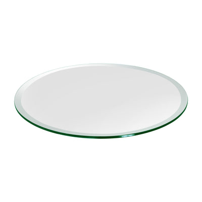 Dulles Glass 22 Inch Round Pencil Polish 3/8 Inch Thick Tempered Glass Table Top