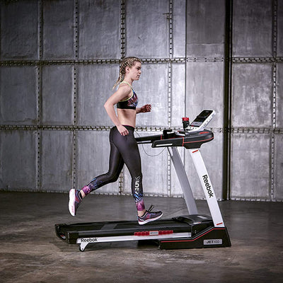 Reebok Jet 100 Series 2 HP Air Motion Treadmill with Bluetooth, Black and White