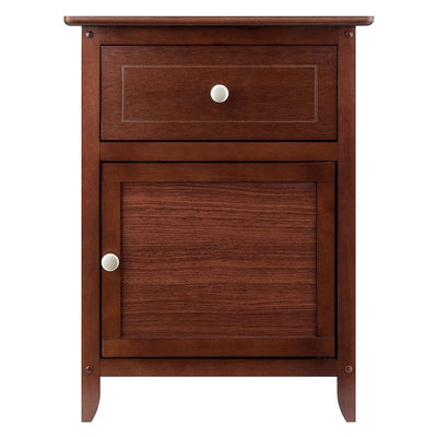 Winsome Eugene Solid Composite Wood Timber Nightstand and Accent Table, Walnut