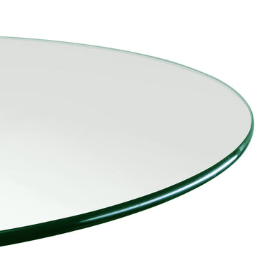 Dulles Glass 24 Inch Round Pencil Polish Edge 3/8 Inch Tempered Glass Table Top