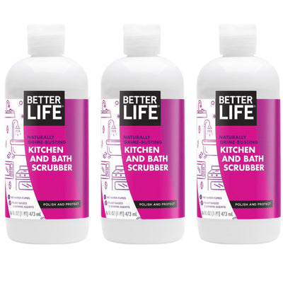 Better Life Grime Busting Kitchen & Bath Scrubber 16 Ounces, Unscented (3 Pack)