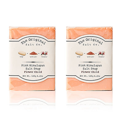 The Original Salt Company 4.2 Oz Pink Himalayan Salt Soap, Flower Child (2 Pack)