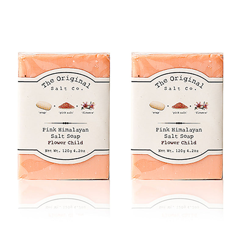 The Original Salt Company 4.2 Oz Pink Himalayan Salt Soap, Flower Child (2 Pack)
