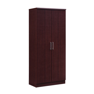 Hodedah HID8600 Bedroom 2 Door Wardrobe Armoire w/ Adjustable Shelves, Mahogany