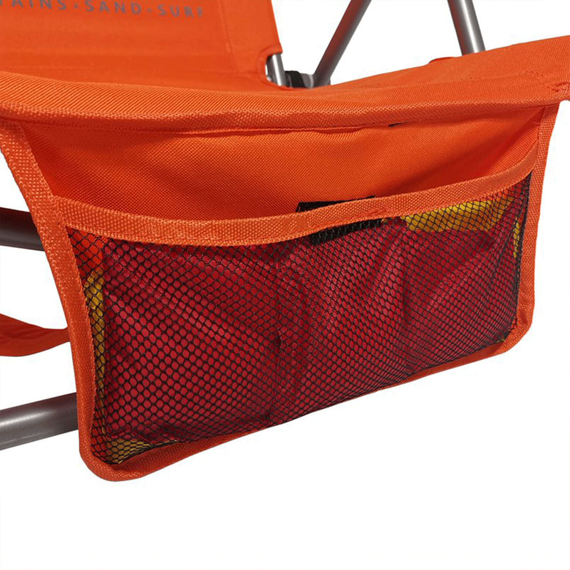 Kamp-Rite SAC-IT-UP Folding Lounge Beach Chair & Cornhole Backpack Combo, Orange