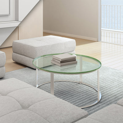 Dulles Glass 24" Round 1/4" Thick Tempered Glass Table Top w/ Flat Polished Edge - VMInnovations