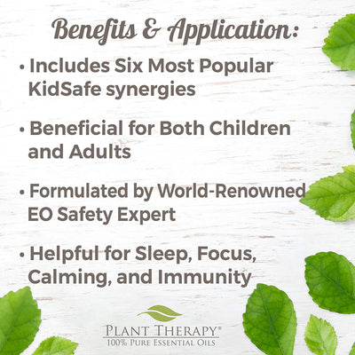 Plant Therapy 10 mL Essential Oil Blends, Set of 6, KidSafe Starter (3 Pack)