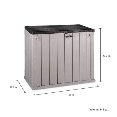 Stora Way All Weather Outdoor XL 7x3.5' Storage Shed Cabinet, Taupe (Open Box)