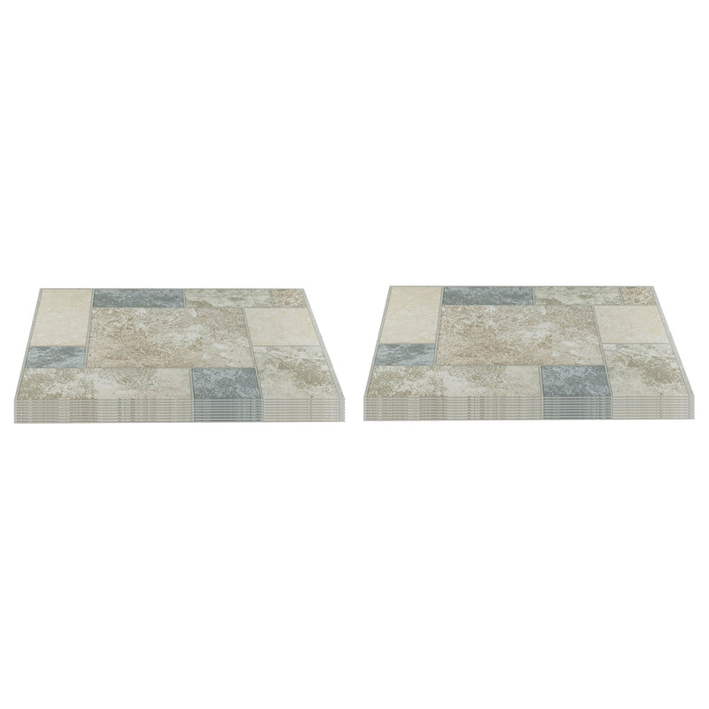 Achim Home Furnishings Nexus Peel & Stick Vinyl Floor Tile, Marble Blocks, 40Pk