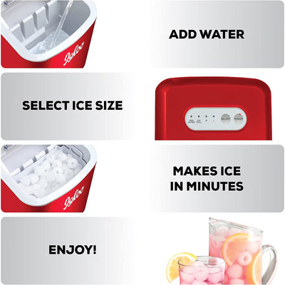 Igloo Portable Countertop Ice Maker Machine, 26 Pound Per Day Capacity, Red