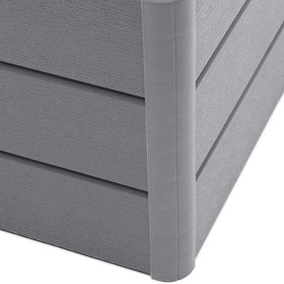 NuVue 44 In Square Extra Tall Raised PVC Garden Planter Deck Box, Gray (9 Pack)