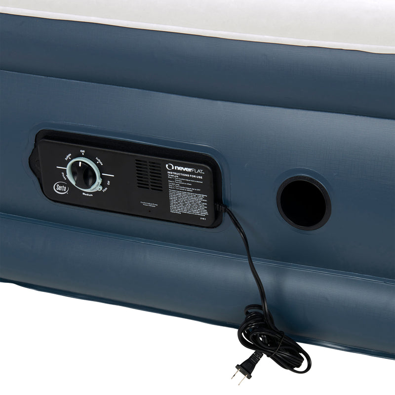Serta Raised Height Queen Air Bed Mattress with Built-In NeverFlat AC Air Pump