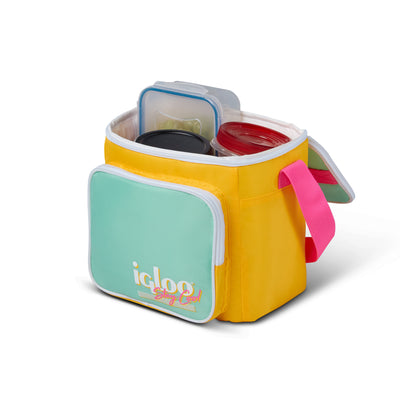 Igloo 90s Retro Collection Square Neon Lunch Box Soft Side Cooler Bag, Yellow