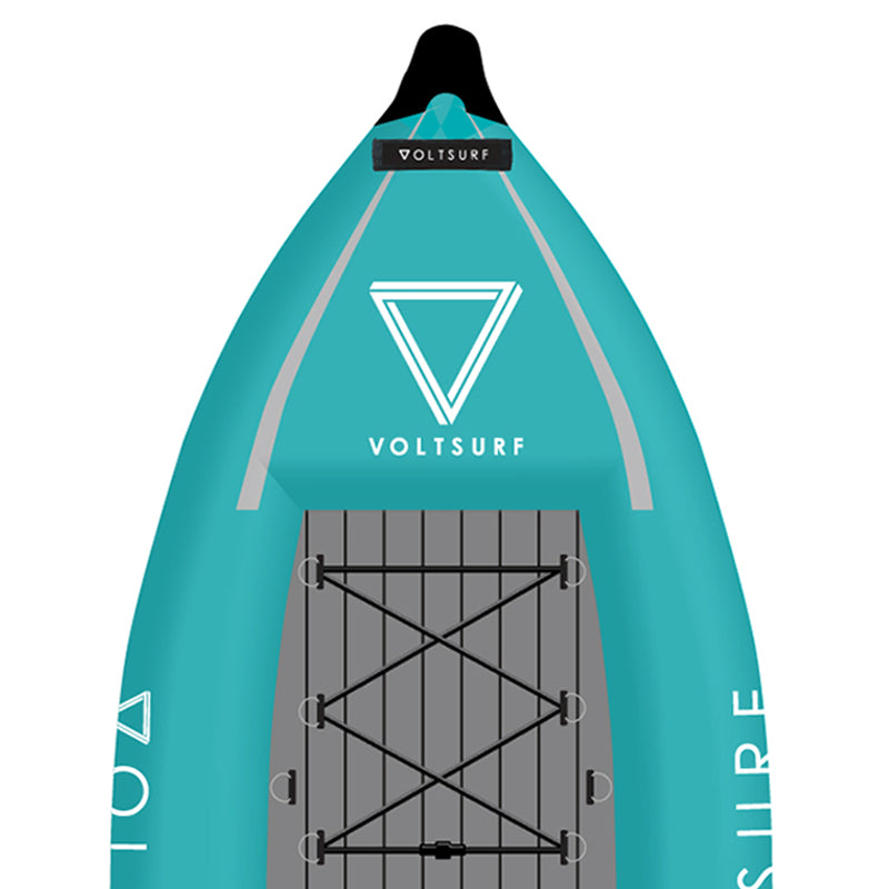 VoltSurf 12.5 Foot Inflatable Kayak Board with Travel Bag, Turquoise and Yellow