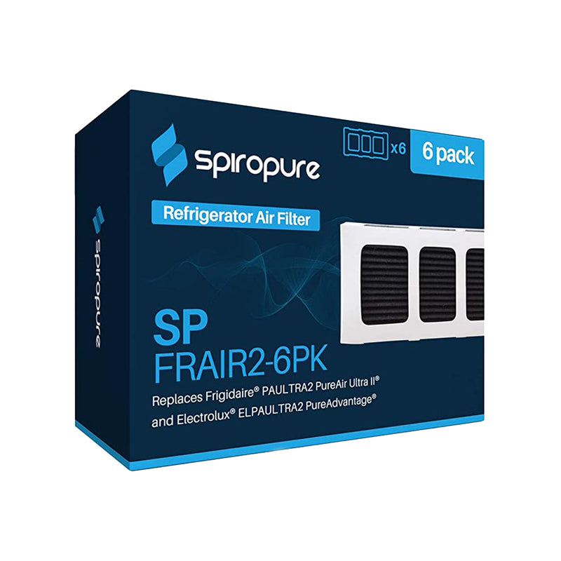 SpiroPure SP-FRAIR2-6PK Refrigerator Replacement Carbon Air Filters (6 Pack)