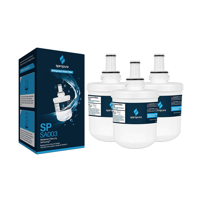 SpiroPure SP-SA003-3PK Certified Refrigerator Water Filter Replacement, 3 Pack