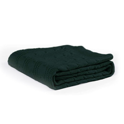 JINCHAN 80 x 60 Inch Lightweight Cable Knit Sweater Style Throw Blanket, Black