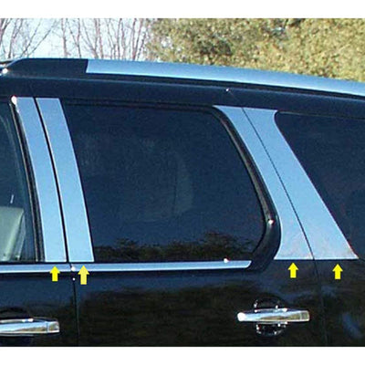 Quality Auto Accessories 8 Piece Steel Pillar Post Trim for Cadillac Escalade