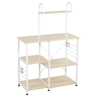 Somdot Baker's Rack 35.4 Inch Utility 3 Tier and 4 Tier Microwave Stand, Natural