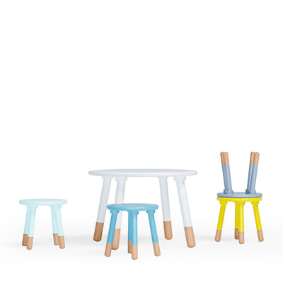 Be Mindful Kids Playroom Wooden Activity Table Set with 4 Multicolor Stools