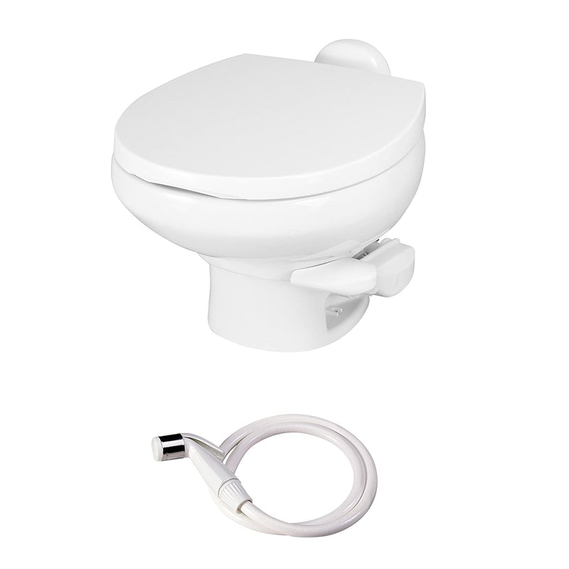 Thetford 42061 Aqua Magic Residence RV Low Profile Toilet w/ Hand Sprayer, White