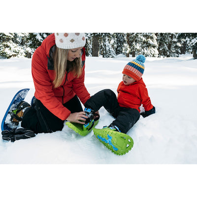 Crescent Moon KID G Kid's Cushioned Foam Snowshoes with Ice Cleats, Volt Green