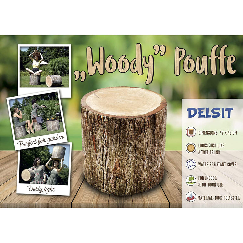 Delsit Lightweight Woody Tree Trunk Looking Outdoor Indoor Floor Pouffe Ottoman