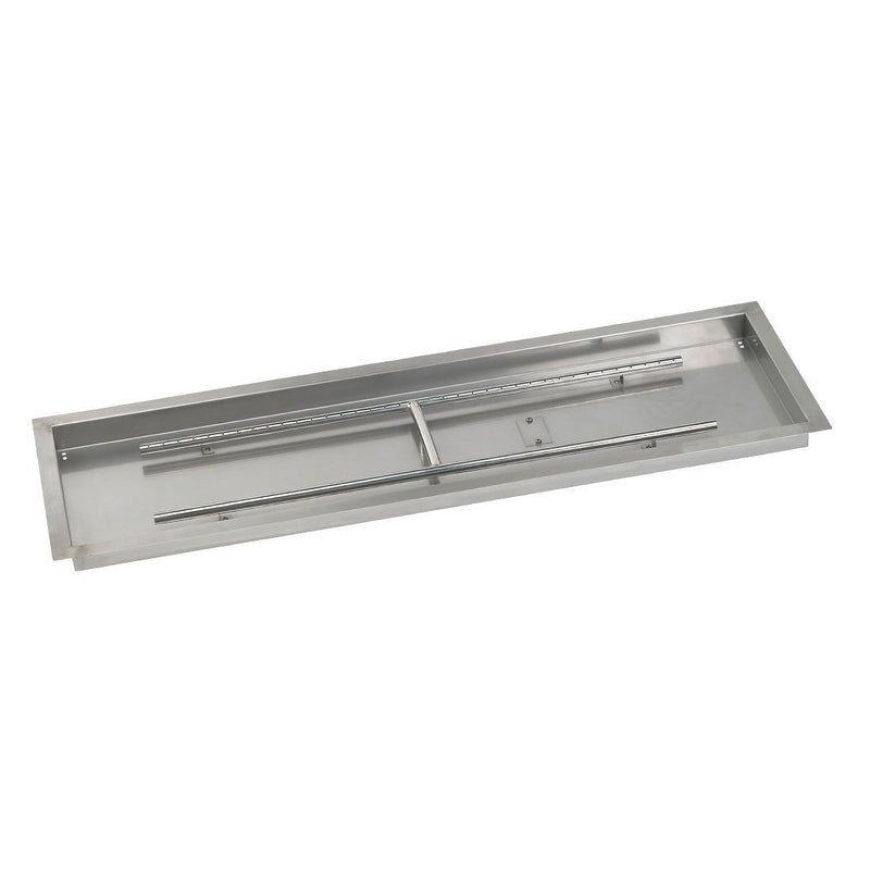 American Fire Glass SS-AFPP 48 x 14" Stainless Steel Fire Table Pan with Burner