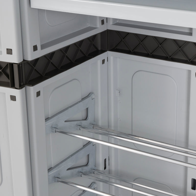 Homeplast Leto 55 lb. Capacity Shoe Rack Storage Cabinet, Holds 20 Pairs, Gray/Anthracite