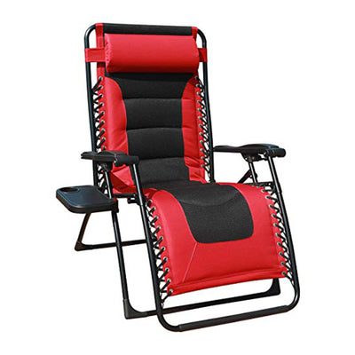 GOLDSUN Oversized Zero Gravity Adjustable Reclining Chair with Cup Holder, Red