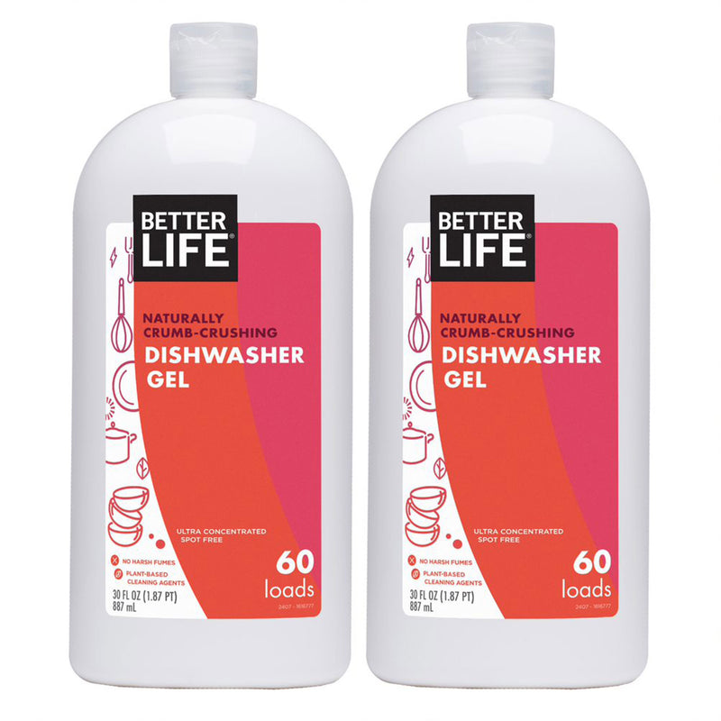 Better Life Concentrated Natural Dishwasher Detergent Gel, 30 Ounce (2 Pack)