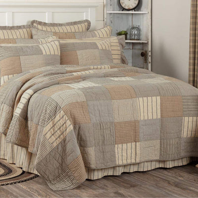 VHC Brands Sawyer Mill Cotton Quilt, California King Size, Charcoal Patchwork