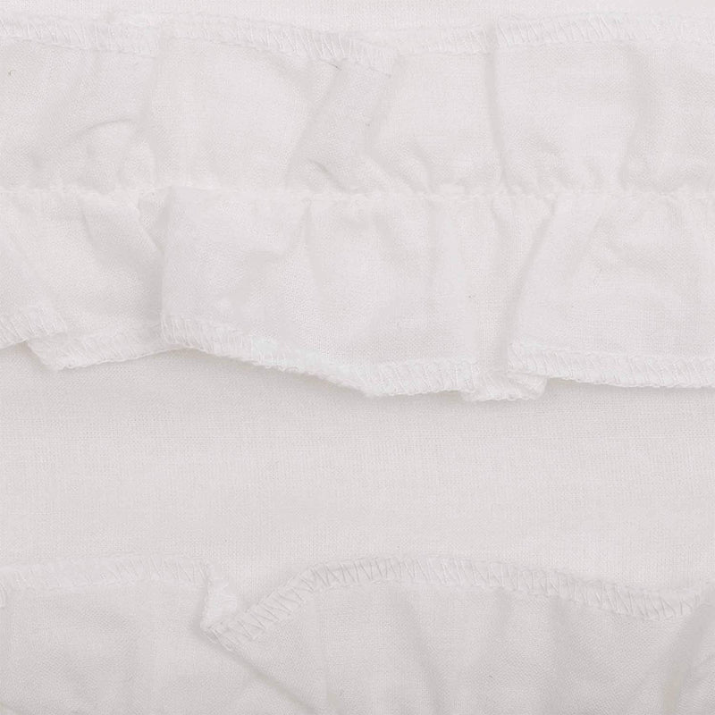 VHC Brands Petticoat Prairie Cotton Ruffled Short Panel Set, White (2 Panels)