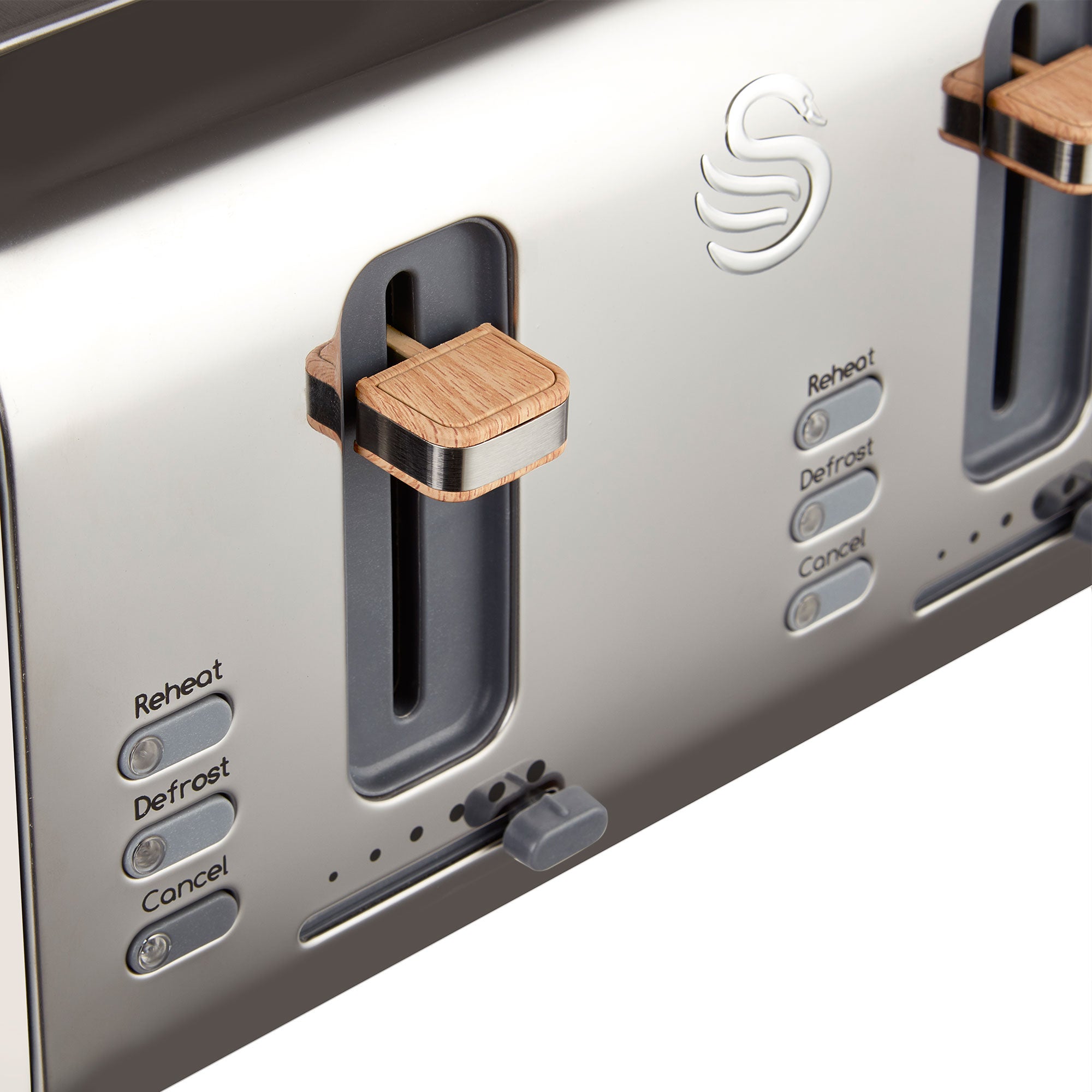 Salton Swan Nordic Toaster 4 Slice with 3 Modes and Crumb Tray (Open Box) - VMInnovations
