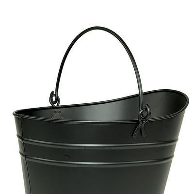 Minuteman International Traditional Coal Pellet Bucket, 1 Cu Ft, Black, Large