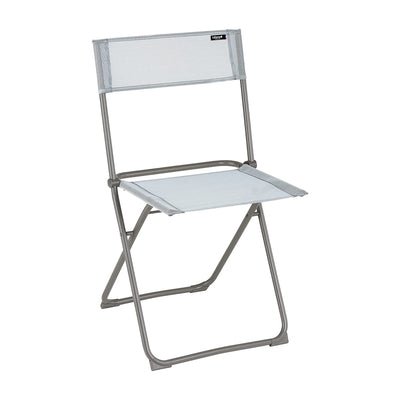Lafuma Batyline Iso Fabric Folding Steel Frame Balcony Chair, Ciel (2 Pack)