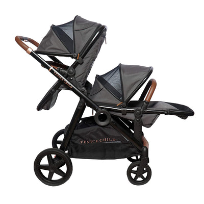 Venice Child Maverick Single to Double Folding Stroller with 2 Seats, Twilight