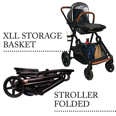 Venice Child Maverick Single to Double Folding Stroller with 2 Seats, Twilight