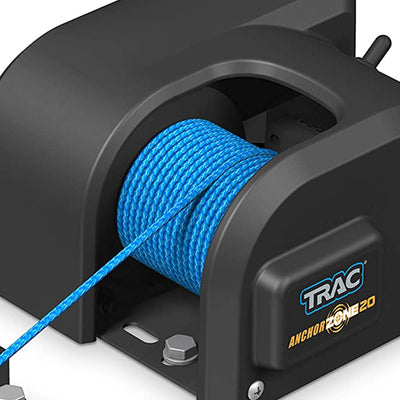 TRAC Outdoors AnchorZone 20 Pound Electric Anchor Winch with 100 Ft Rope, Black