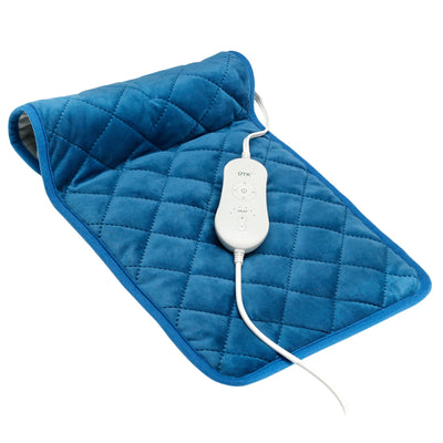 UTK 12" x 24" Weighted Microfiber Heating Blanket w/ 4 Timers Auto Off, Blue