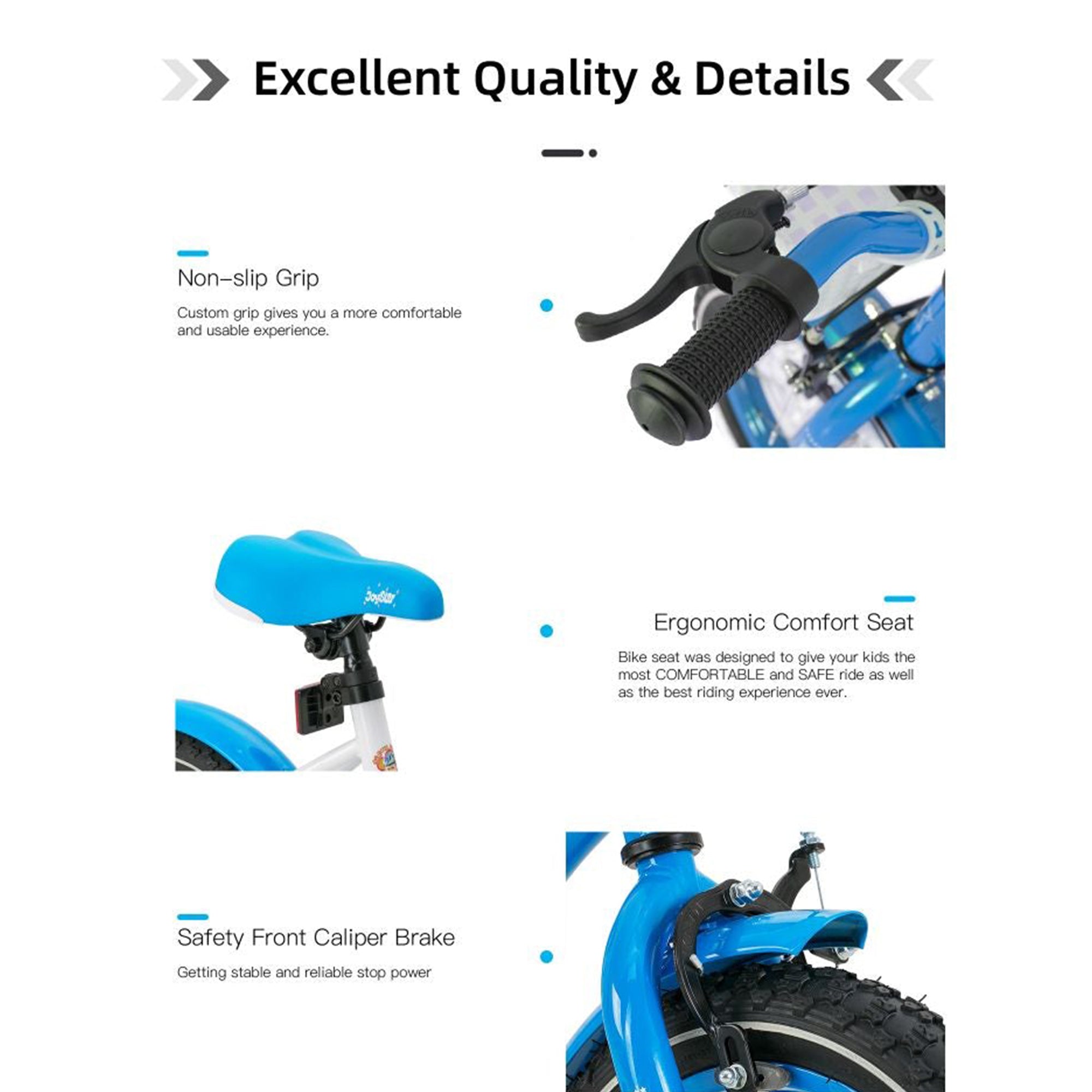 Joystar Starry 16" Kids Bike Ages 4-7 w/Training Wheels & Basket, Blue(Open Box) - VMInnovations