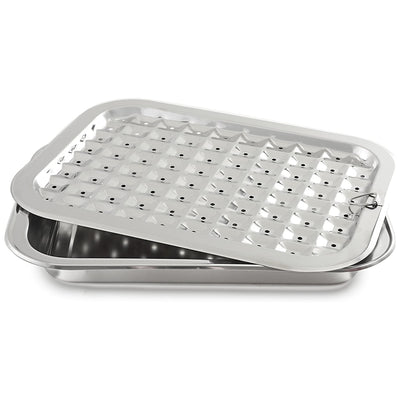 Norpro 2 Piece Stainless Steel Rectangular Oven Roasting Broil Pan and Drip Tray