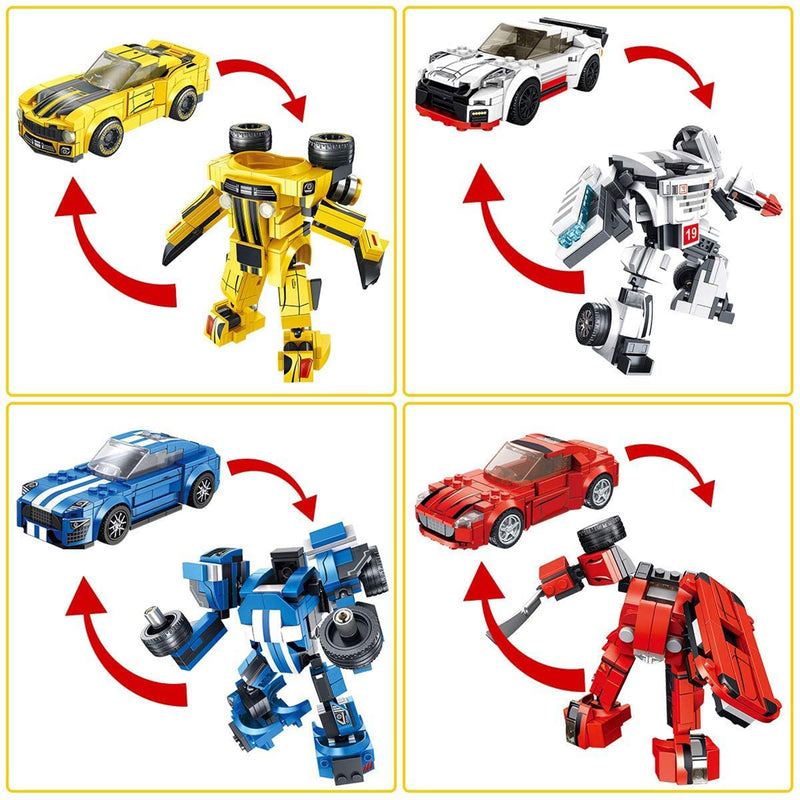 PANLOS 8 in 1 Car Robot Toy Model Construction Building Brick Block, 898 Pieces