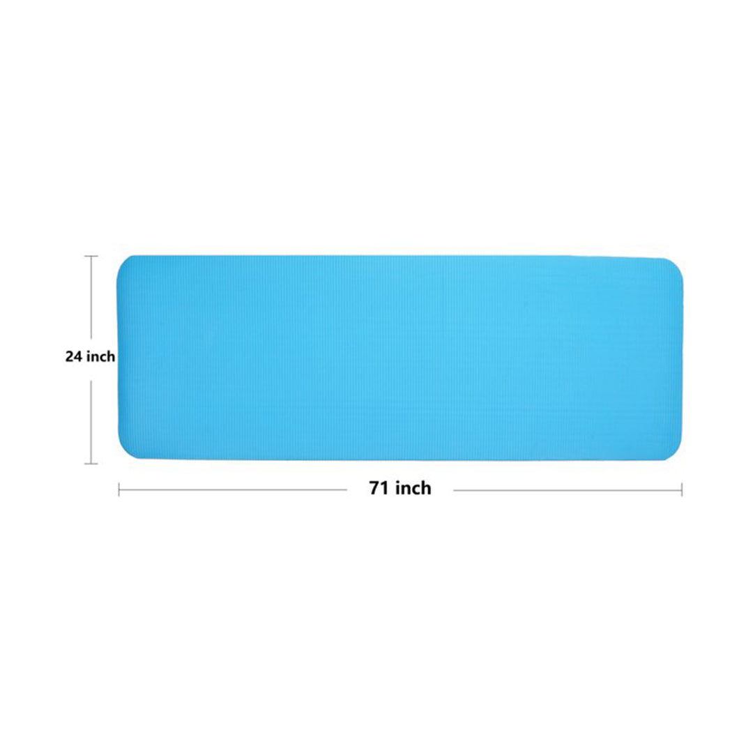 BalanceFrom Fitness GoYoga+ 71x24in Exercise Yoga Mat w/Knee Pad & Strap, Blue - VMInnovations