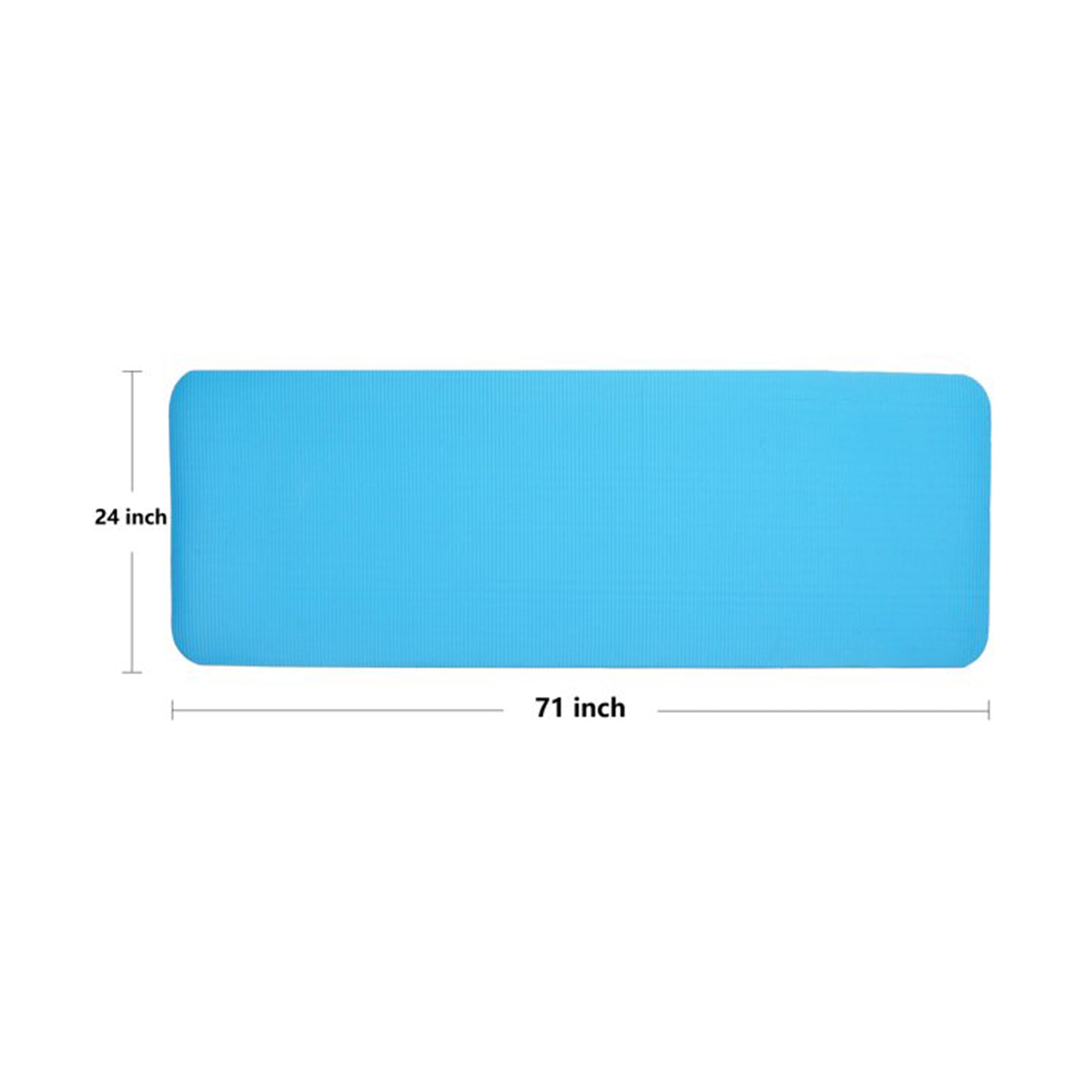 BalanceFrom Fitness GoYoga+ 71x24in Exercise Yoga Mat w/Knee Pad & Strap, Blue - VMInnovations