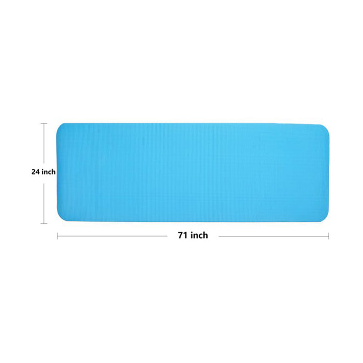 BalanceFrom Fitness GoYoga+ 71x24in Exercise Yoga Mat w/Knee Pad & Strap, Blue - VMInnovations