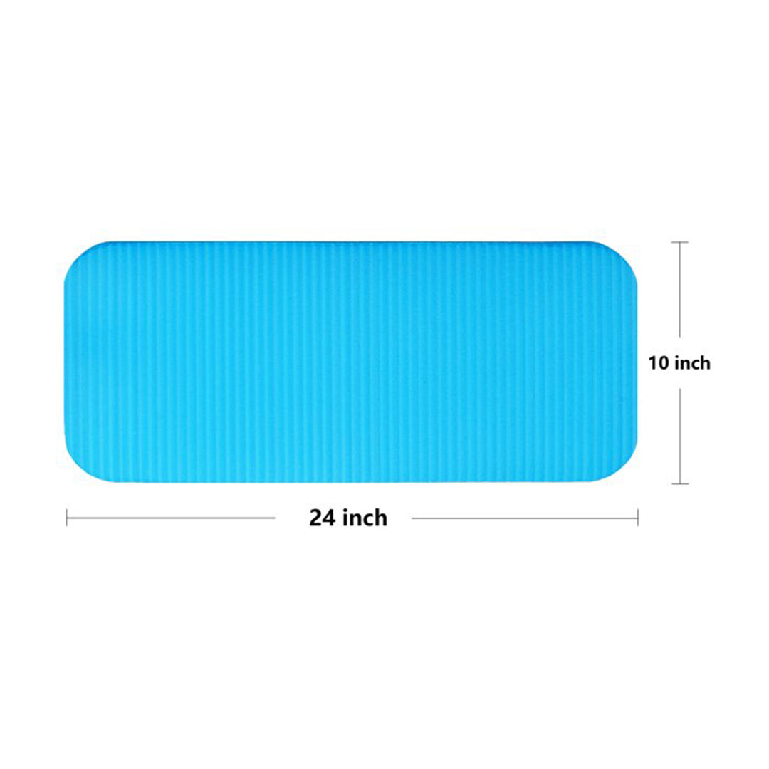 BalanceFrom Fitness GoYoga+ 71x24in Exercise Yoga Mat w/Knee Pad & Strap, Blue - VMInnovations